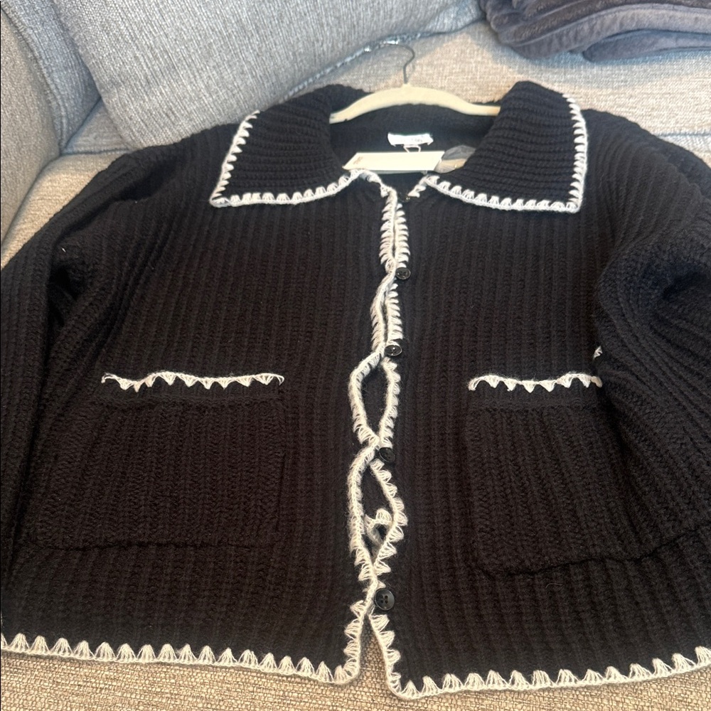Chic Black and White Women's Cardigan